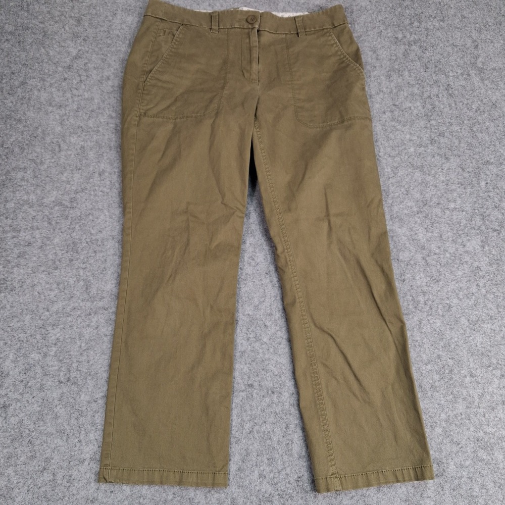 LOFT Pants Womens 6 Olive Green Straight Leg Cotton Stretch Casual Workwear